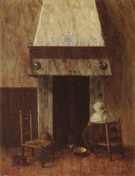 Jacobus Vrel An Old Woman at he Fireplace Norge oil painting art